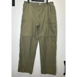 Columbia Convertible hiking pants Mens Sz Large Nylon Performance Outdoor Green